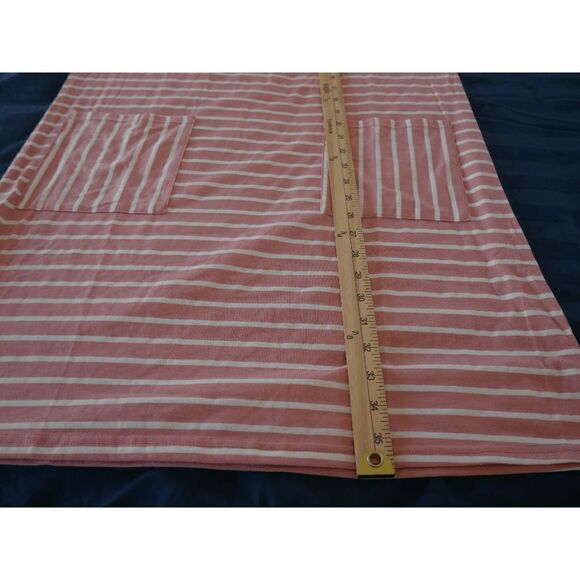 Suzanne Betro Pink & Ivory Stripe Tie-Cuff Yoke Shift Dress M - Picture 6 of 8